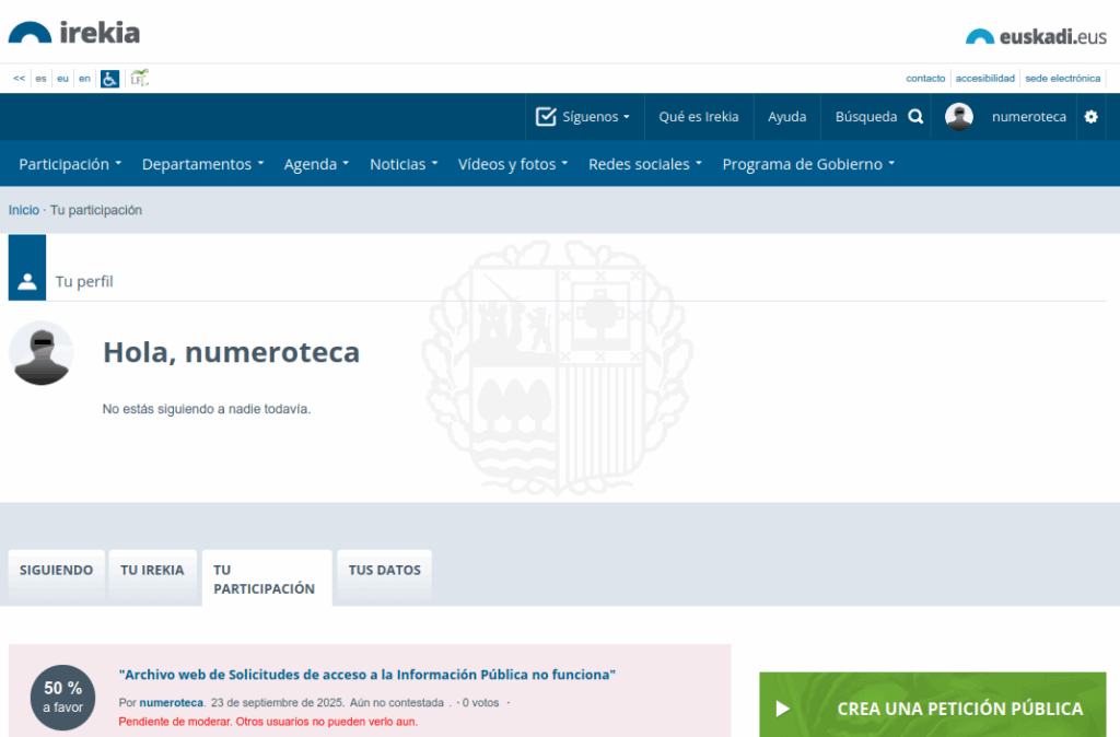 Mi petición sigue esperando que sea aprobada.
