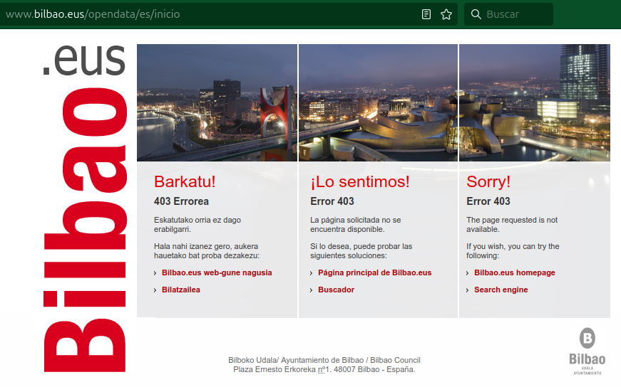 La web de BIlbao Open Data lleva caida desde septiembre.